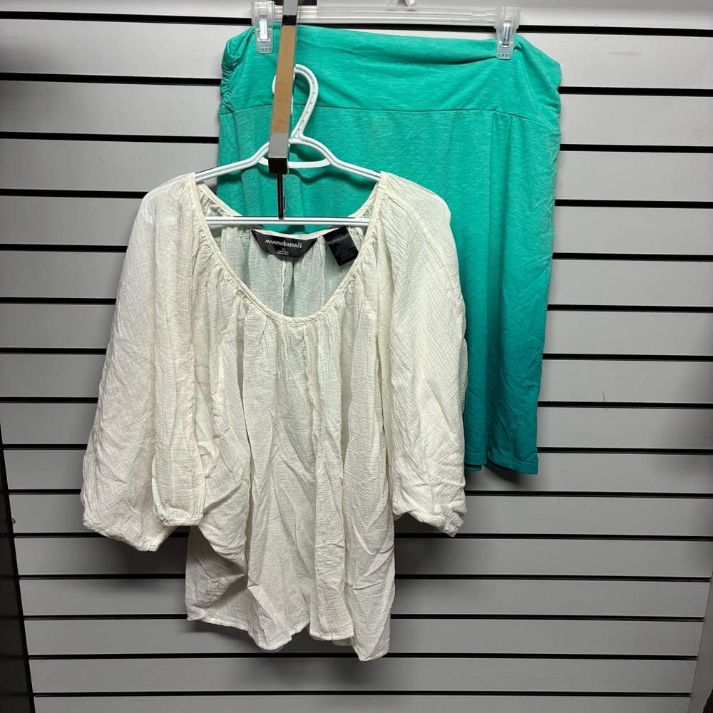 Norma Kamali White Textured Blouse